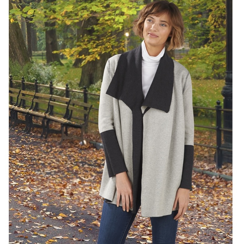 Merino Wool Reversible Wrap Cardigan